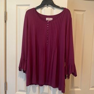 Laurie Felt maroon tunic top XL
